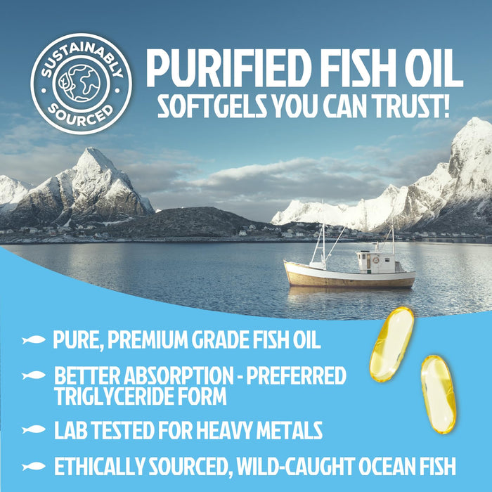 Omega-3 Fish Oil – 2400mg – 180 Softgels