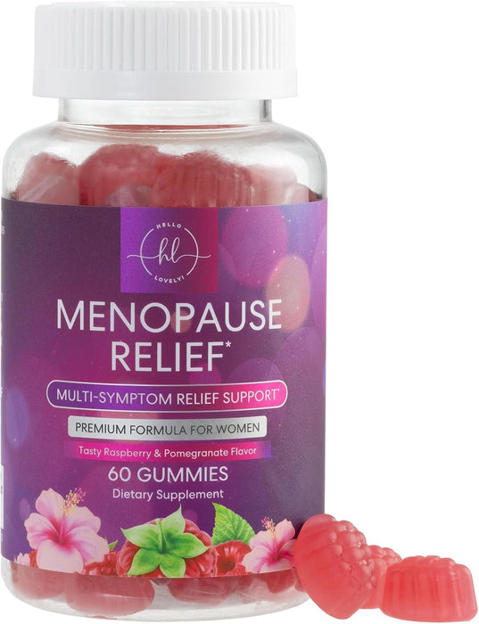 Menopause Relief Gummies - Multi Benefit Menopause Supplements for Women (30 Servings) Hormone Support for Night Sweats, Hot Flash Relief & More, Non-GMO & Gluten-Free Ingredients - 60 Gummies