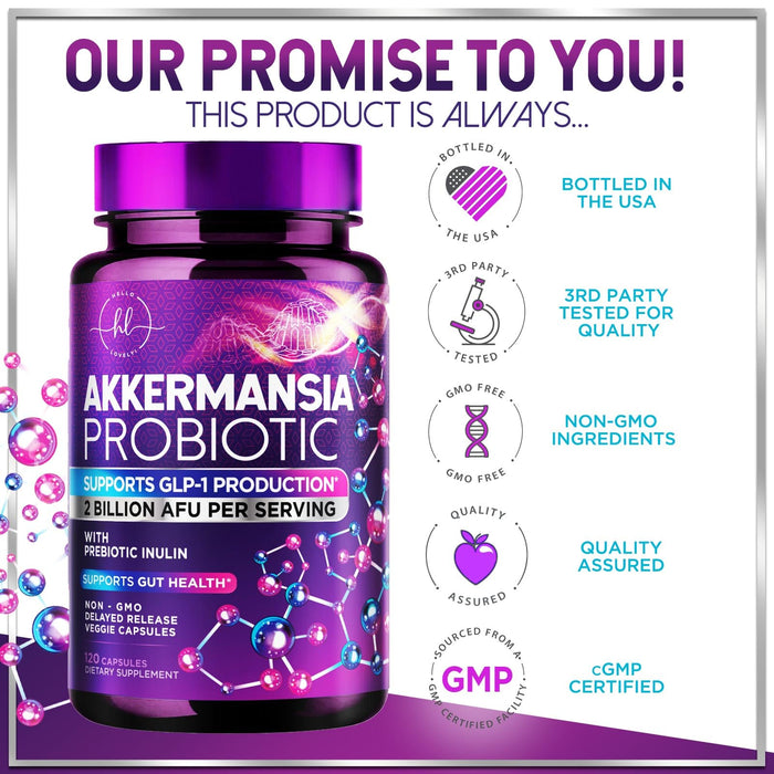 Akkermansia Probiotic with Prebiotic Fiber – 120 Capsules