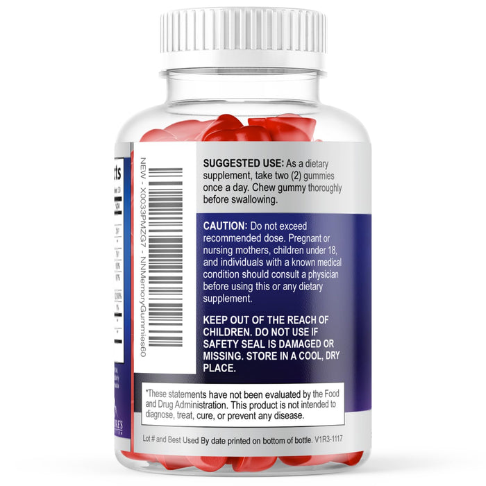 Brain & Focus Nootropic Formula – 60 Vegan Gummies