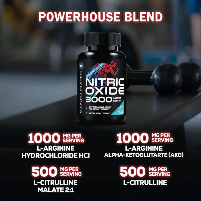 Nitric Oxide Formula with L-Arginine + Citrulline – 240 Capsules