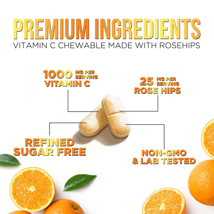 Vitamin C 1000mg Chewable – 120 Tablets