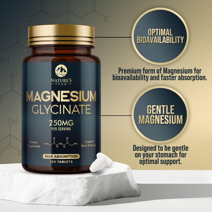 Magnesium Glycinate Chelated – 180 Tablets