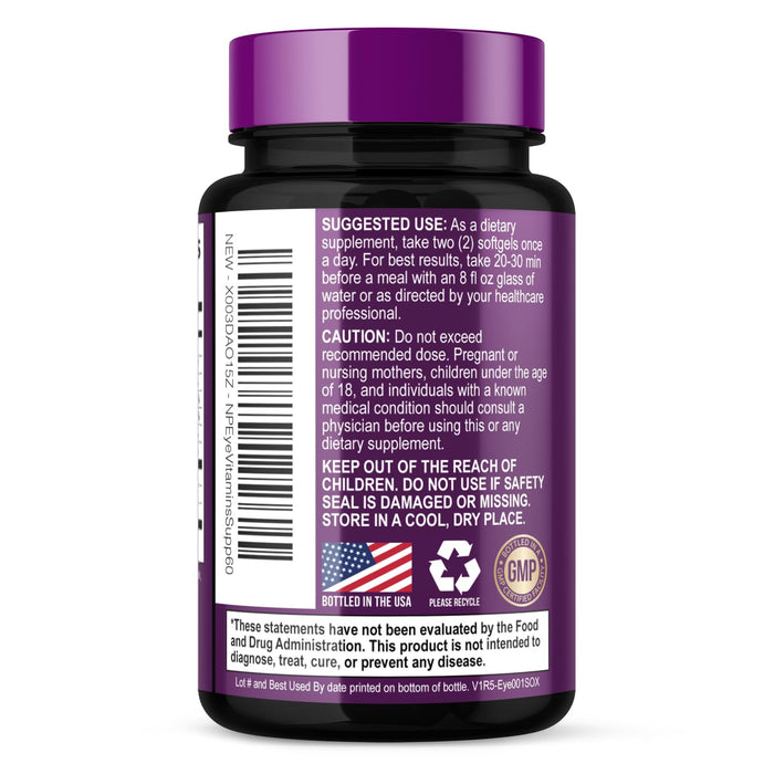 Eye Vitamins with Lutein & Zeaxanthin – 60 Capsules