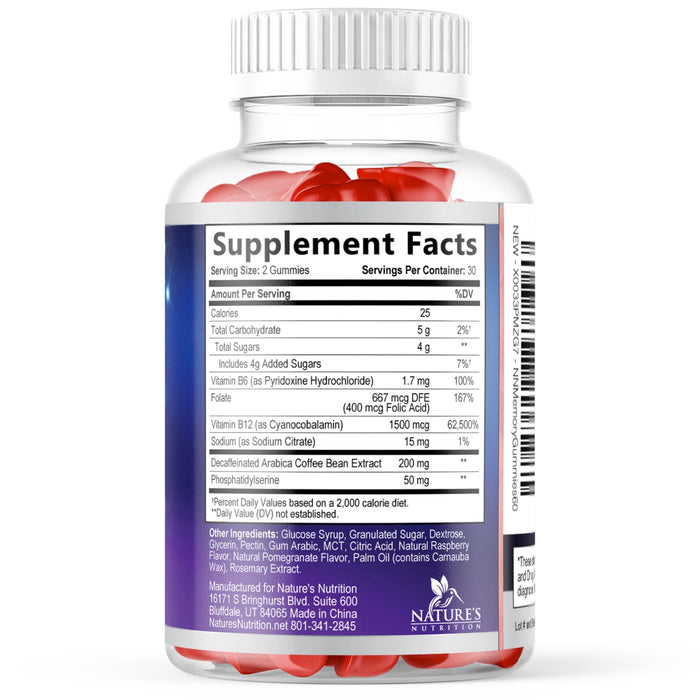 Brain & Focus Nootropic Formula – 60 Vegan Gummies