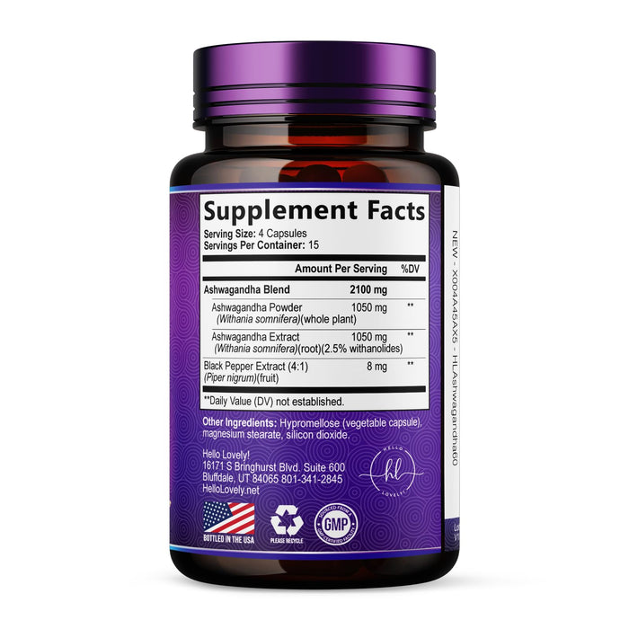 Ashwagandha 2,100 mg – 60 Veggie Capsules