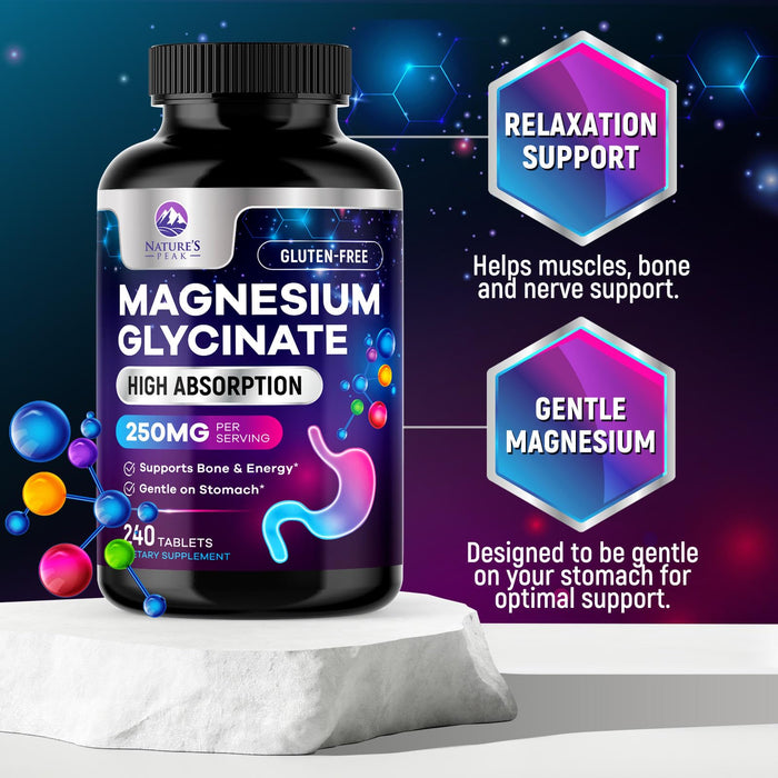 Magnesium Glycinate Chelated – 240 Tablets