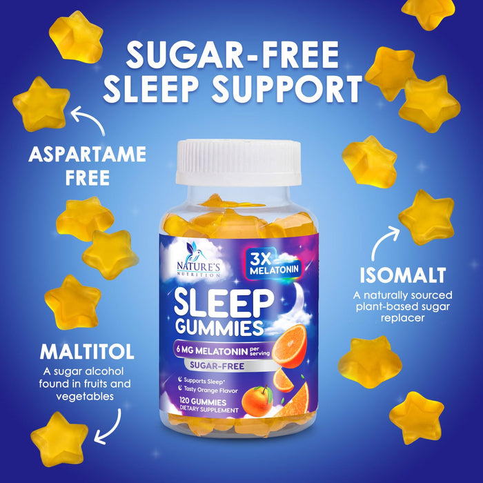 Melatonin Sleep Gummies Sugar Free – 6mg – 120 Count