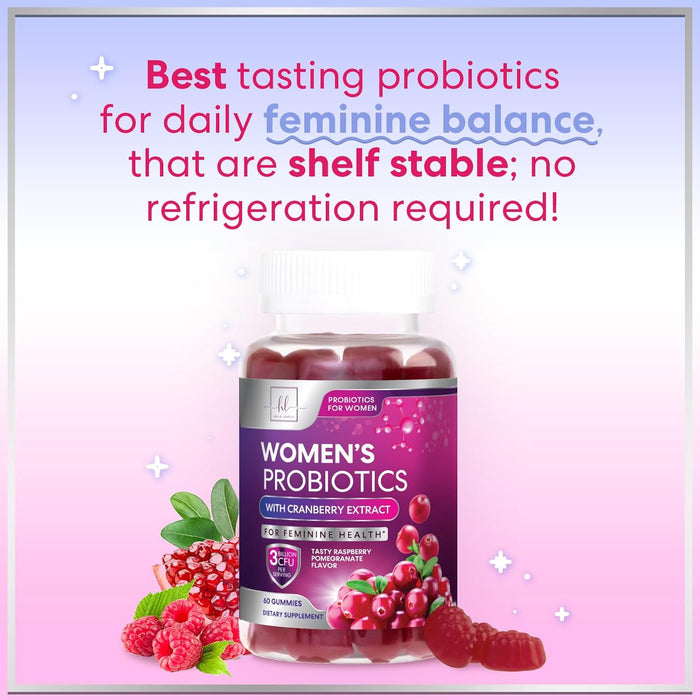 Hello Lovely! Probiotics for Women - Multi Strain Womens Probiotic Gummy w/Cranberry for Vaginal, Digestive, pH & Immune Health Support, 3 Billion CFU Prebiotic & Probiotic Supplement