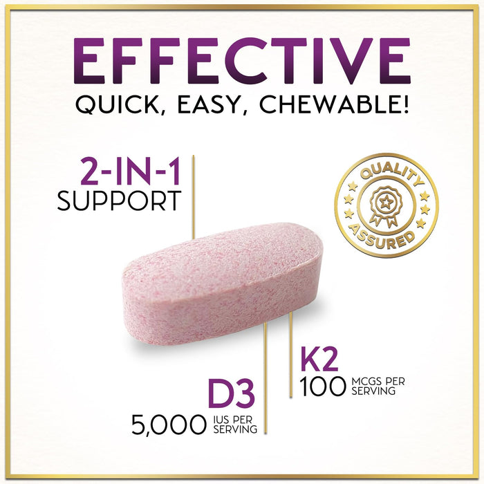 Vitamin D3 K2 – 5000 IU – 120 Tablets