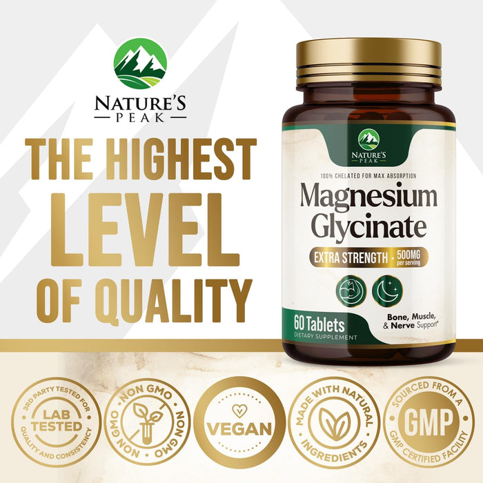 Magnesium Glycinate 500mg – 60 Tablets
