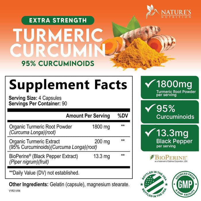 Turmeric Curcumin 2000mg with BioPerine + 95% Curcuminoids - 360 Capsules