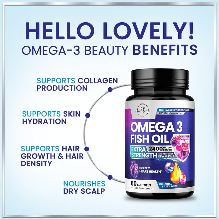 Omega-3 Fish Oil – 2400mg – 60 Softgels