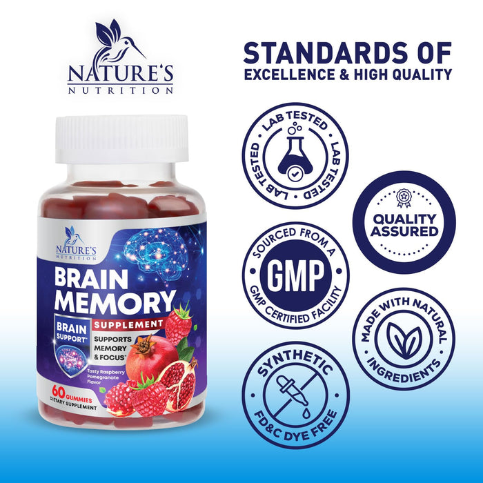 Brain & Focus Nootropic Formula – 60 Vegan Gummies