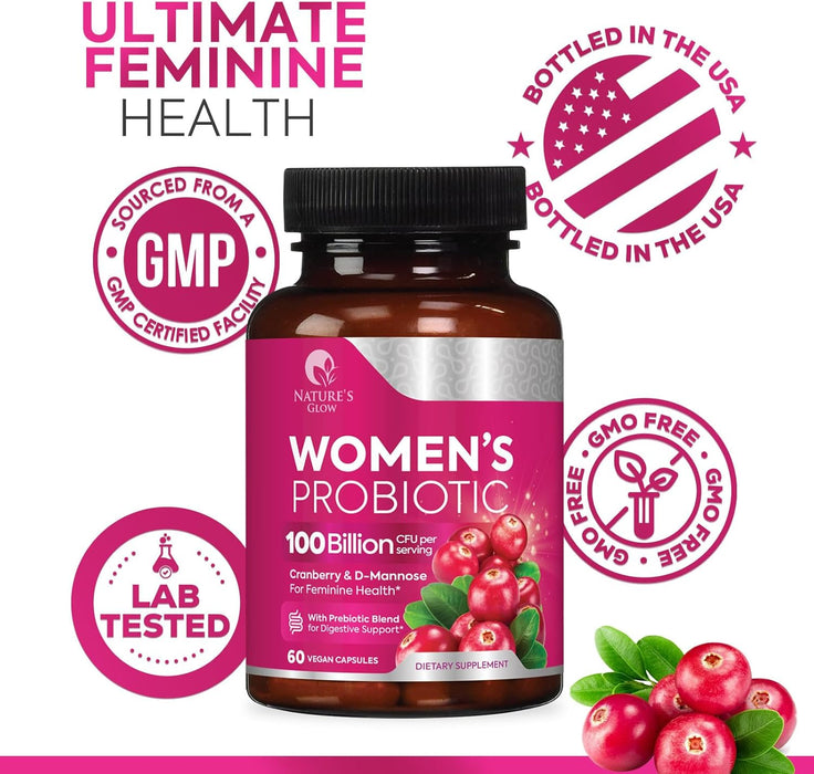 Probiotics For Women 50 Billion CFU - Women's Probiotic For Digestive Health 16 Unique Strains - Daily Vaginal PH Balance & Feminine Health Support, Womens Probiotic With Acidophilus - 60 Capsules