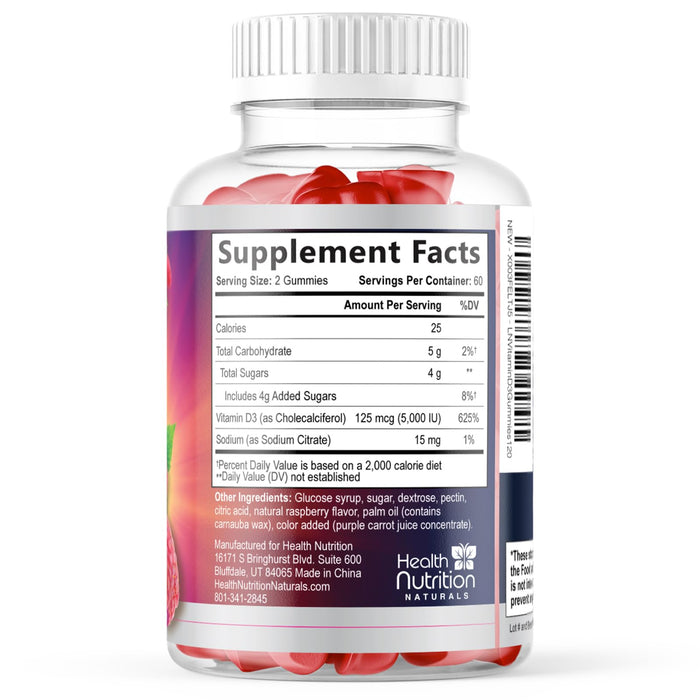 Vitamin D3 Gummies 5000 IU (125 mcg) – 120 Gummies