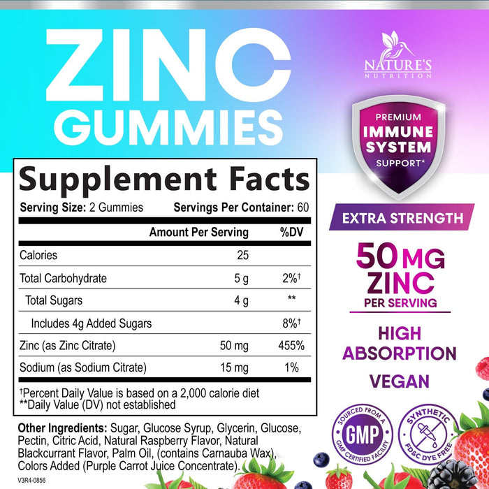 Zinc Gummies 50mg – 120 Gummies