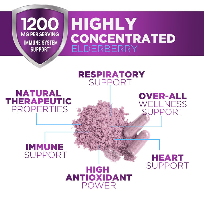 Elderberry – 1200mg – 120 Capsules
