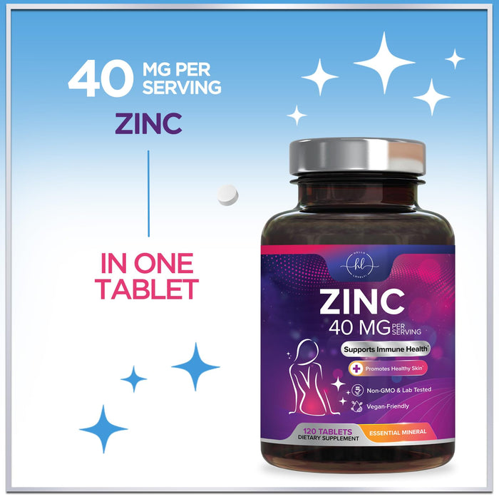 Zinc – 40mg – 120 Tablets