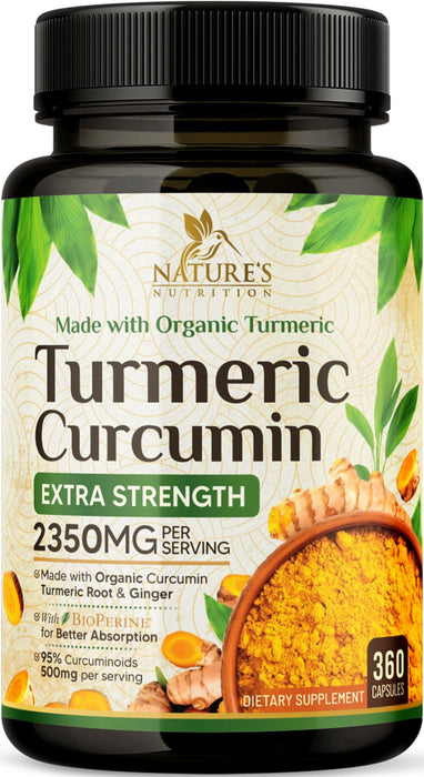 Turmeric Curcumin 1750mg with Organic Turmeric & Ginger – 360 Capsules