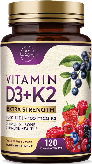 Vitamin D3 K2 – 5000 IU – 120 Tablets