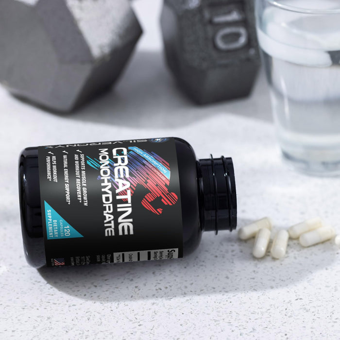Creatine Monohydrate Capsules 3000mg - Micronized Creatine Nutritional Supplement - Lean Muscle Growth, Workout Performance, Energy & Endurance Support - 750mg per High Absorption Capsule - 120 Count