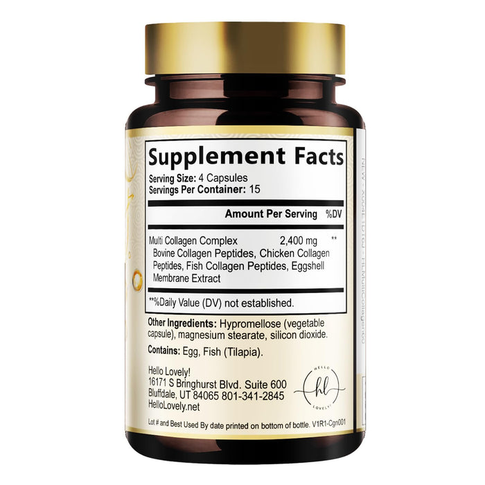 Multi Collagen Peptides for Women – 2400mg – 60 Capsules