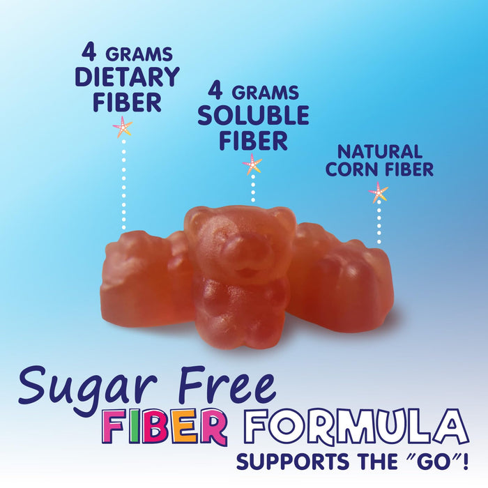 Kids Fiber Gummies â€“ Sugar Free Prebiotic Fiber Supplement for Digestive Health, Regularity & Immune Support â€“ 4g Plant-Based Fiber â€“ Natural Raspberry Flavor â€“ Vegan, Gluten-Free â€“ 60 Gummies