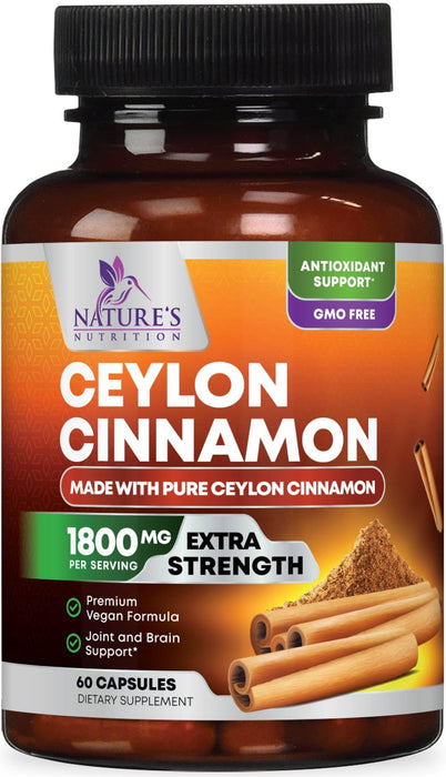 Organic Ceylon Cinnamon 1800mg – 60 Capsules