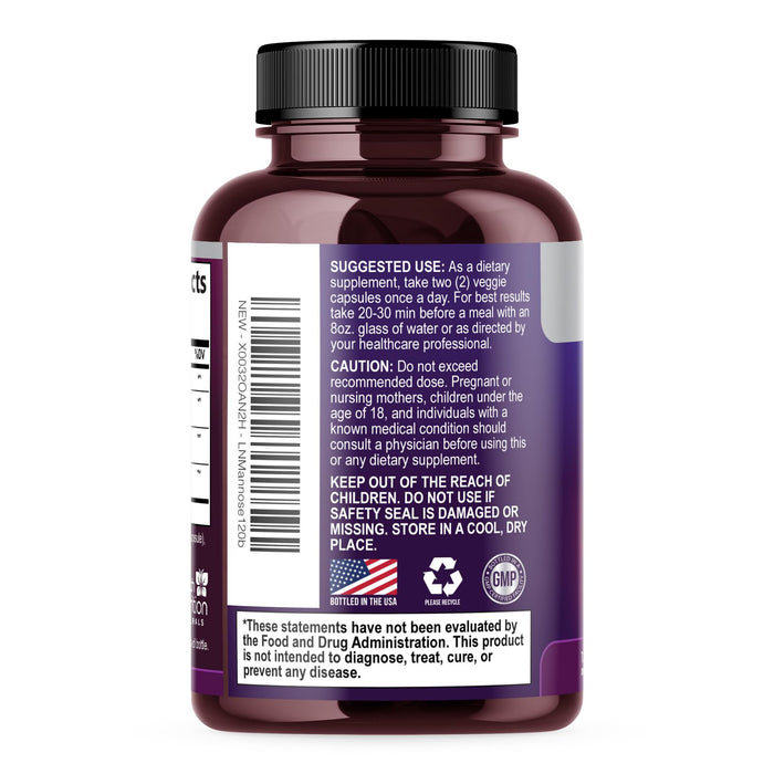 D-Mannose 1,000mg – 120 Capsules