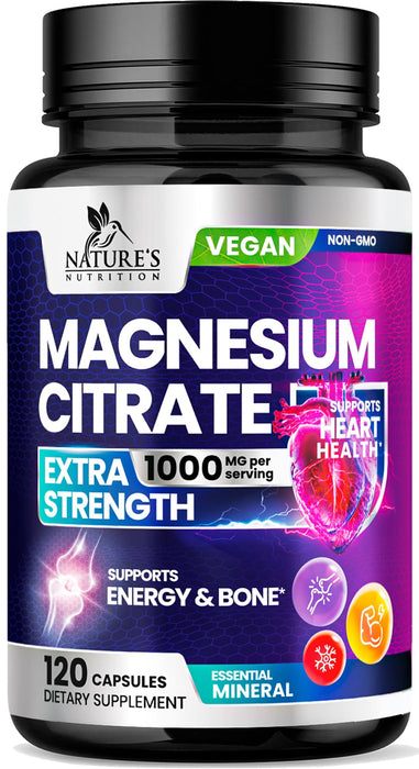 Magnesium Citrate 1000 mg for Absorption – 120 Capsules