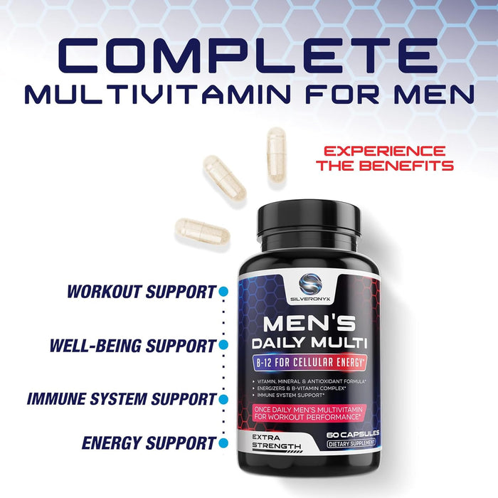 Multivitamin for Men - Vitamin A, C, D, E, Zinc, Calcium, Multivitamins for Immune Health Support, Vitamin B12, Men’s Daily Multivitamin Supplement Capsules, Non-GMO Mens Multi Vitamins - 60 Capsules