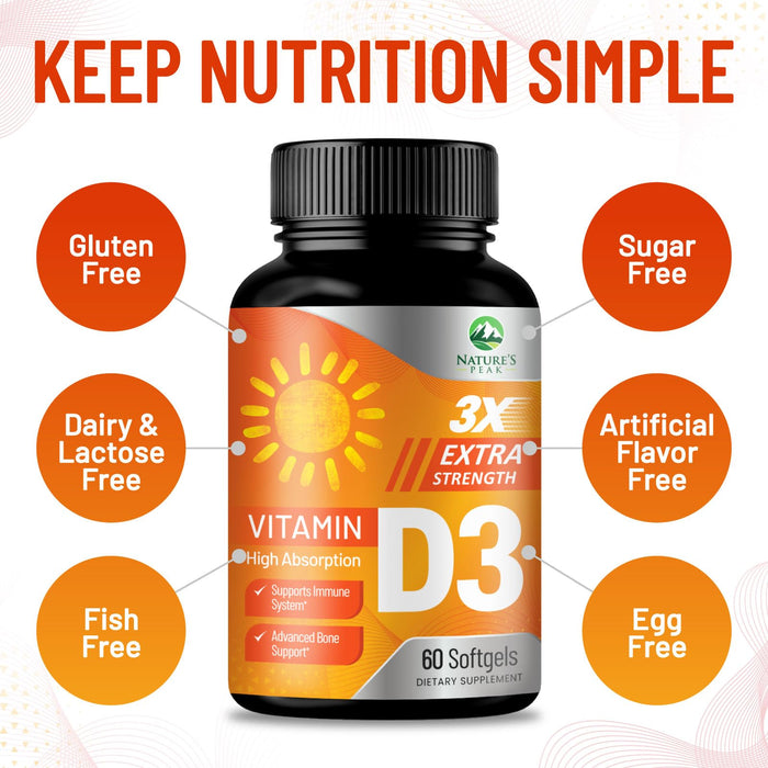 Vitamin D3 5000 IU Softgels (125 mcg) – 60 Count