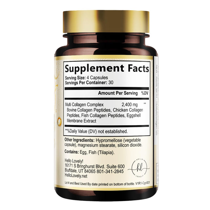 Multi Collagen Peptides for Women – 2400mg – 120 Capsules