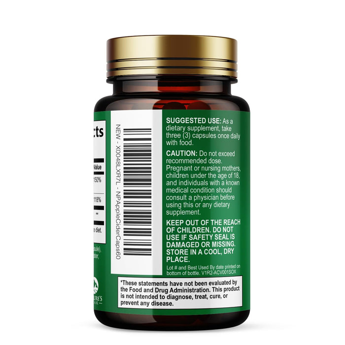 Apple Cider Vinegar Capsules ACV 1877mg – 60 Capsules
