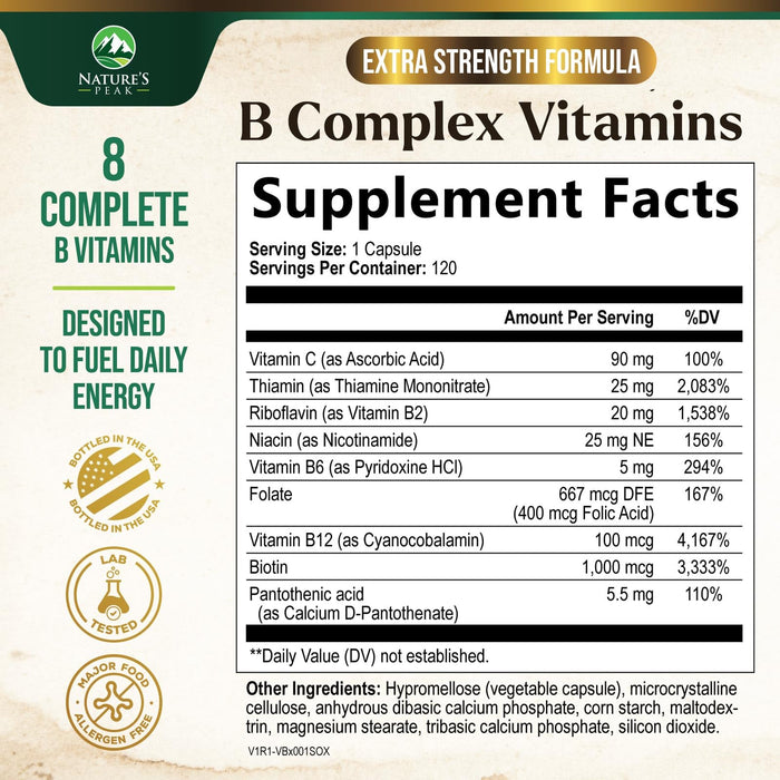 B Complex Vitamin 1000mcg – 120 Capsules