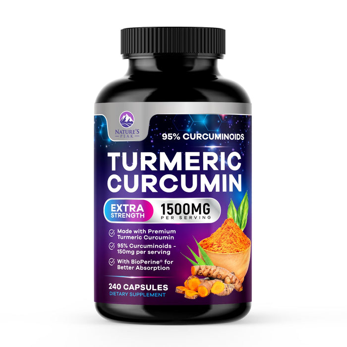 Turmeric Curcumin with BioPerine - 1500mg 95% Curcuminoids - 240 Capsules