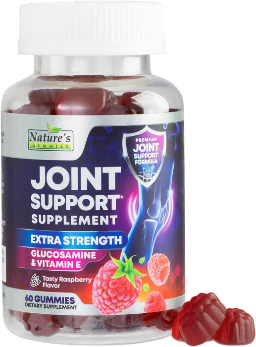Joint Supplement Gummies - Extra Strength Glucosamine Joint Support Gummy - Nature's Joint Health & Flexibility for Back, Knees, Hands - Vitamin E for Immune Support for Women & Men