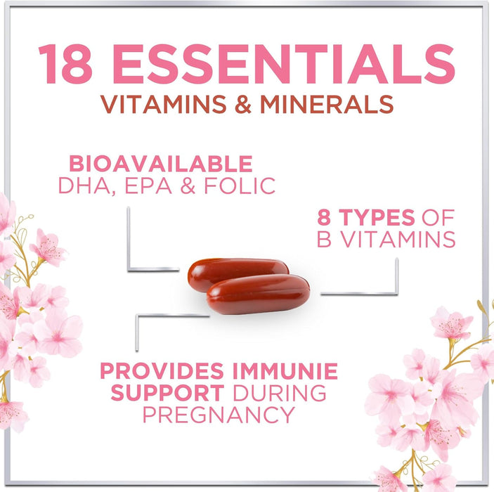 Hello Lovely! Prenatal Multivitamin, Ultra Strength Pregnancy Vitamins for Women with Folic Acid, Iron, DHA, Vitamin C, E - Prenatal Mineral Supplement for Daily Nutritional Support