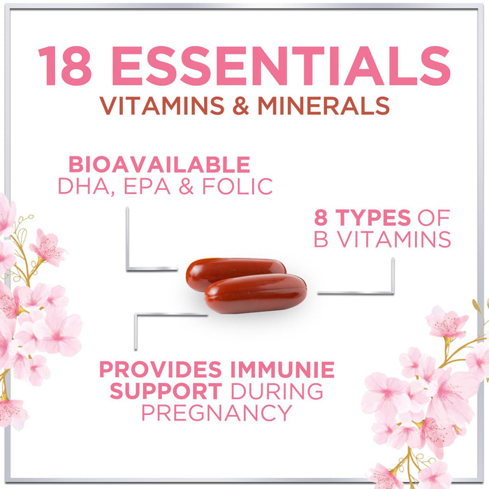 Prenatal Vitamins For Women With Folic Acid – 120 Softgels