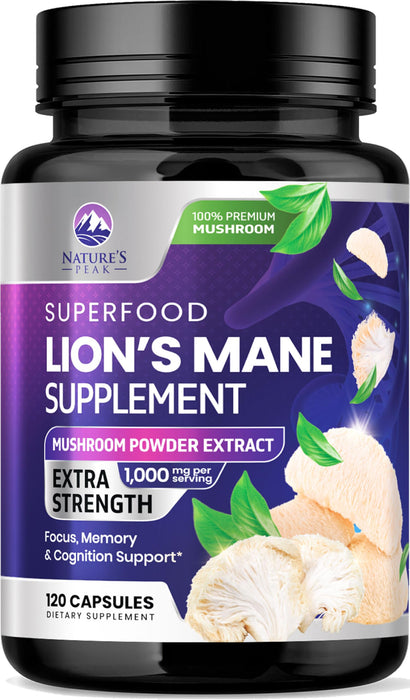 Lions Mane Mushroom Capsules 10,000mg – 120 Count