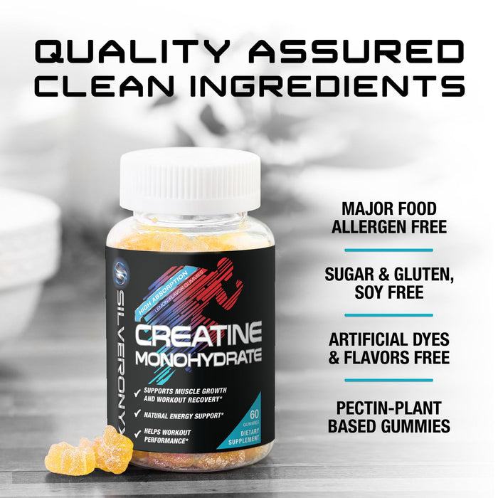 Creatine Monohydrate Gummies 2000mg – 60 Lemon Gummies