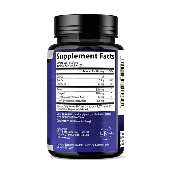 Omega-3 Fish Oil – 2400mg – 120 Softgels