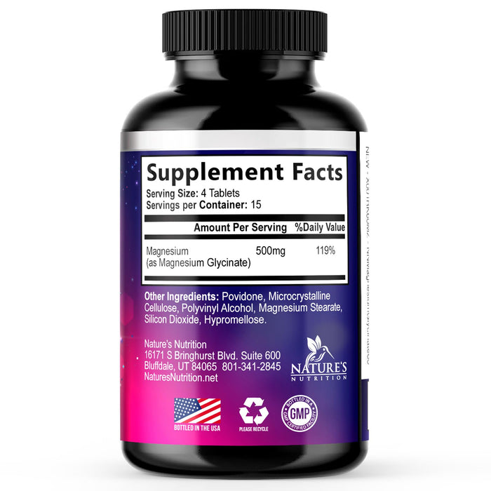 Magnesium Glycinate 500mg – 60 Tablets