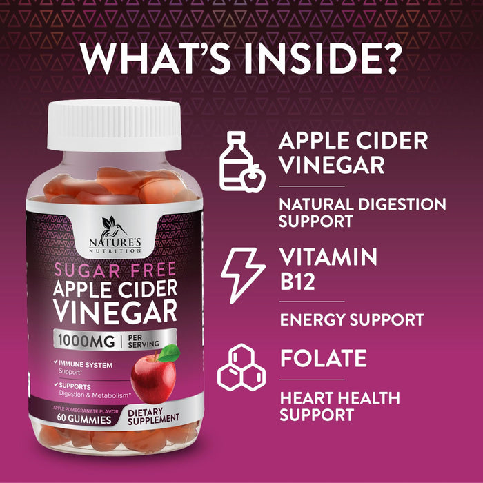 Apple Cider Vinegar Gummies for Weight Loss 1000mg – 60 Gummies