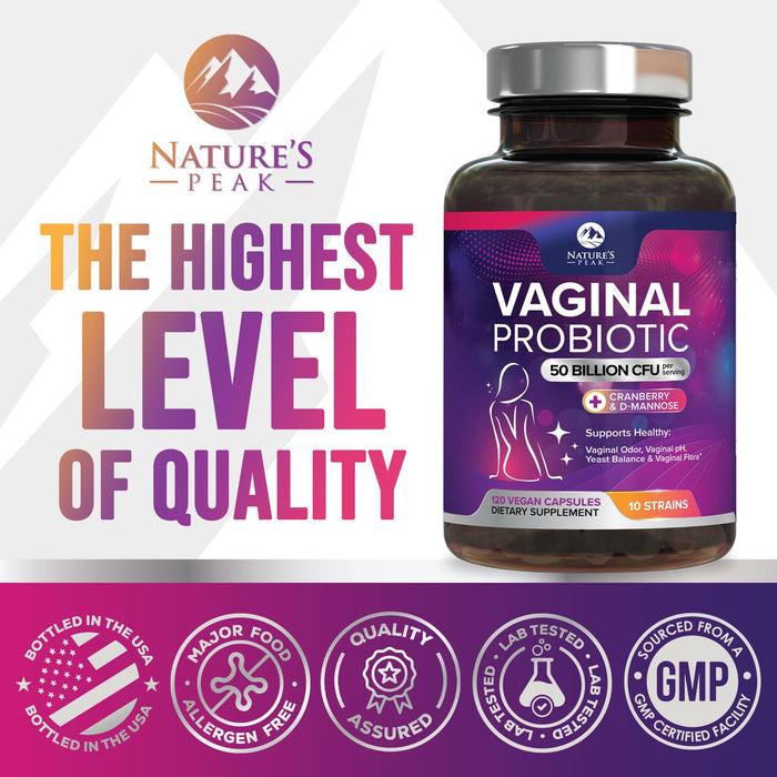 Vaginal Probiotics for Women pH Balance with Prebiotics 50 Billion CFU – 120 Capsules