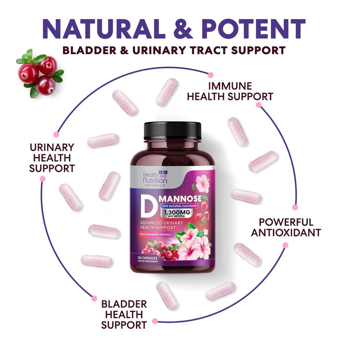 D-Mannose 1,000mg – 120 Capsules