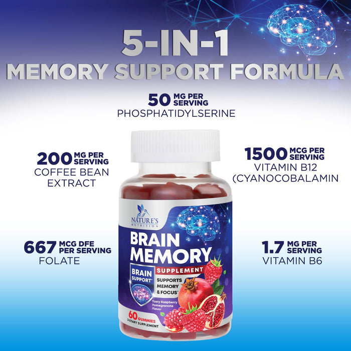 Brain & Focus Nootropic Formula – 60 Vegan Gummies