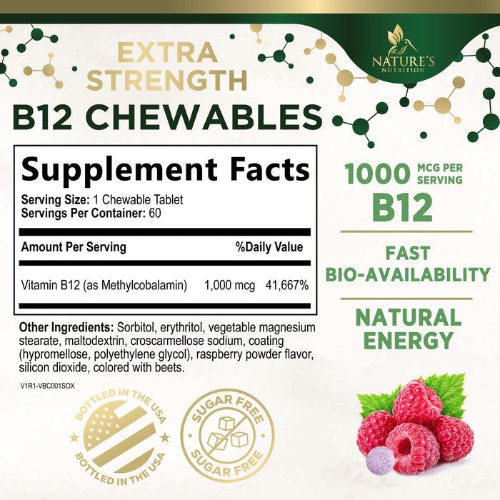 Vitamin B12 (Methylcobalamin) 1000 mcg – 60 Tablets