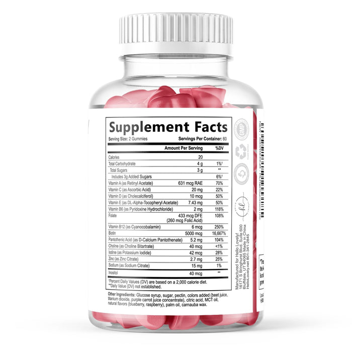 Hair Vitamins Gummies – 5000mcg – 120 Gummy